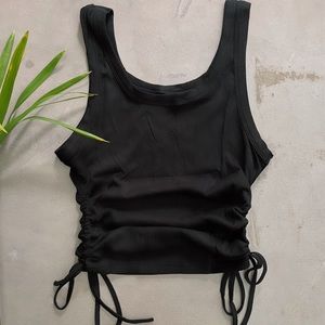 🆕 mariposa | black adjustable ribbed tank top